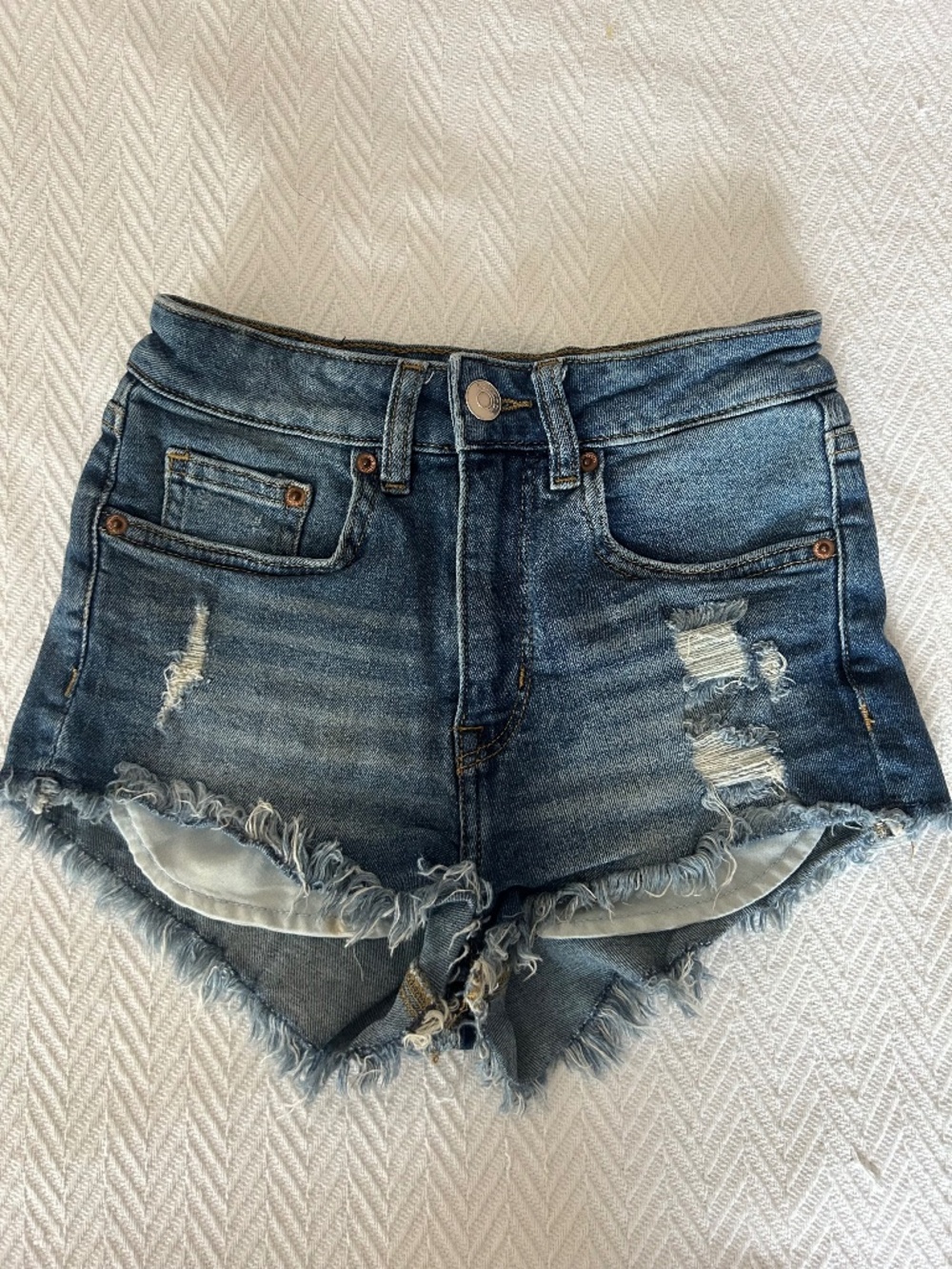 H&M Mini Distressed Jean Shorts